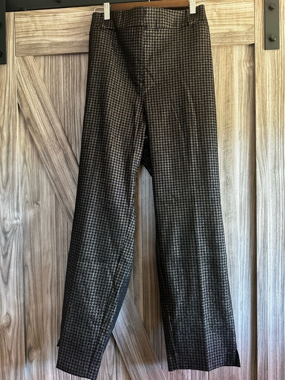 NEW! Lane Bryant Black & Gold Houndstooth Mid Rise Ankle pant Buy 2 Get 1 Free!
